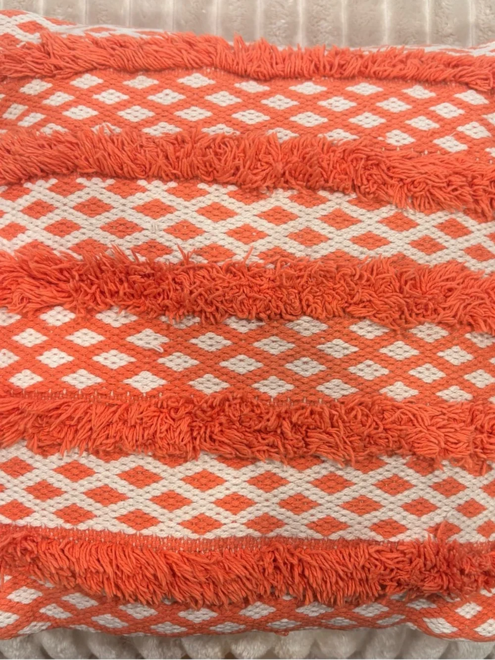 Anthropologie Boho Throw Pillows Set of 2 | Textured Fringe + Floral | 18x18